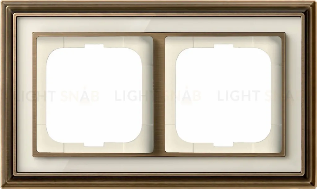 Рамка ABB Dynasty двухместная (латунь античная, белое стекло) 2CKA001754A4581 2CKA001754A4581