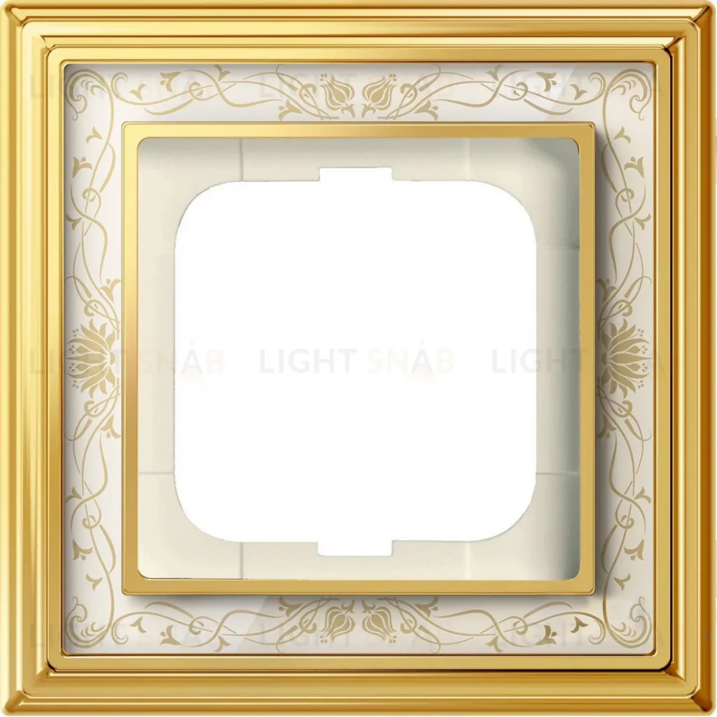 Рамка ABB Dynasty одноместная (латунь полированная, белая роспись) 2CKA001754A4570 2CKA001754A4570