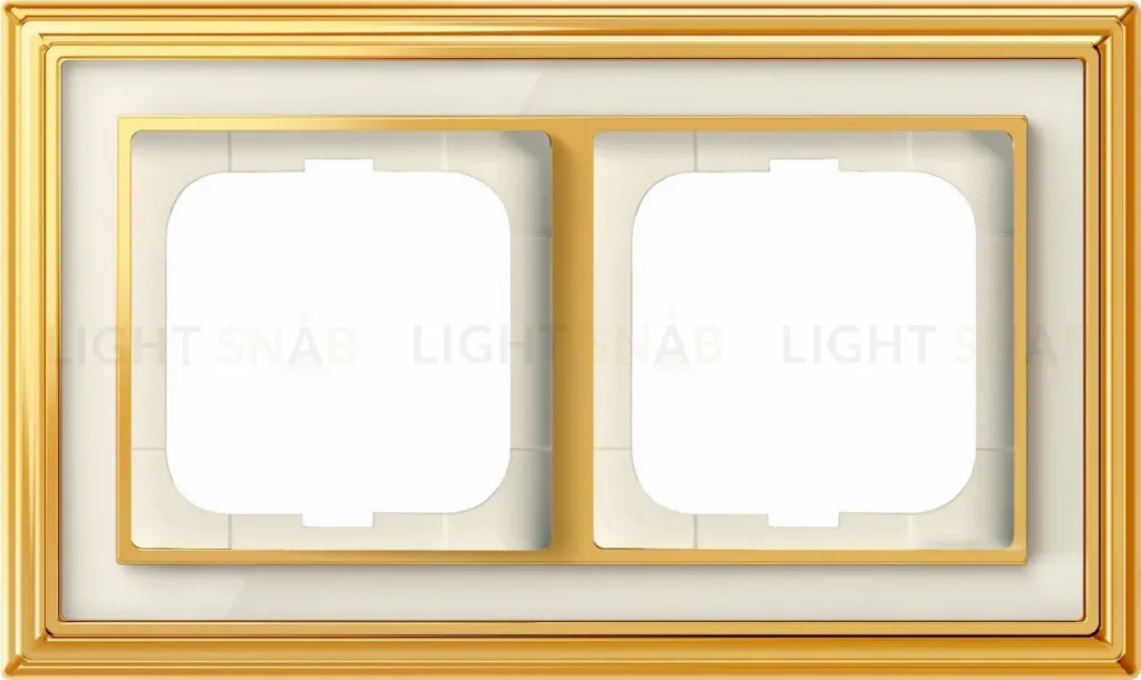 Рамка ABB Dynasty двухместная (латунь полированная, белое стекло) 2CKA001754A4561 2CKA001754A4561