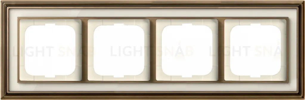Рамка ABB Dynasty четырехместная (латунь античная, белое стекло) 2CKA001754A4583 2CKA001754A4583