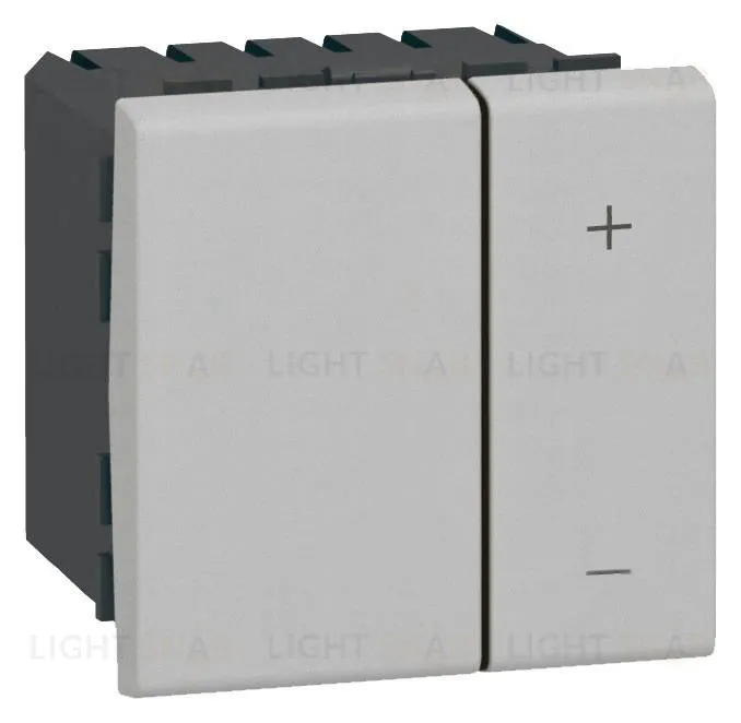 Светорегулятор Legrand Mosaic 400Вт без нейтрали 2 модуля, алюминий 79207 79207