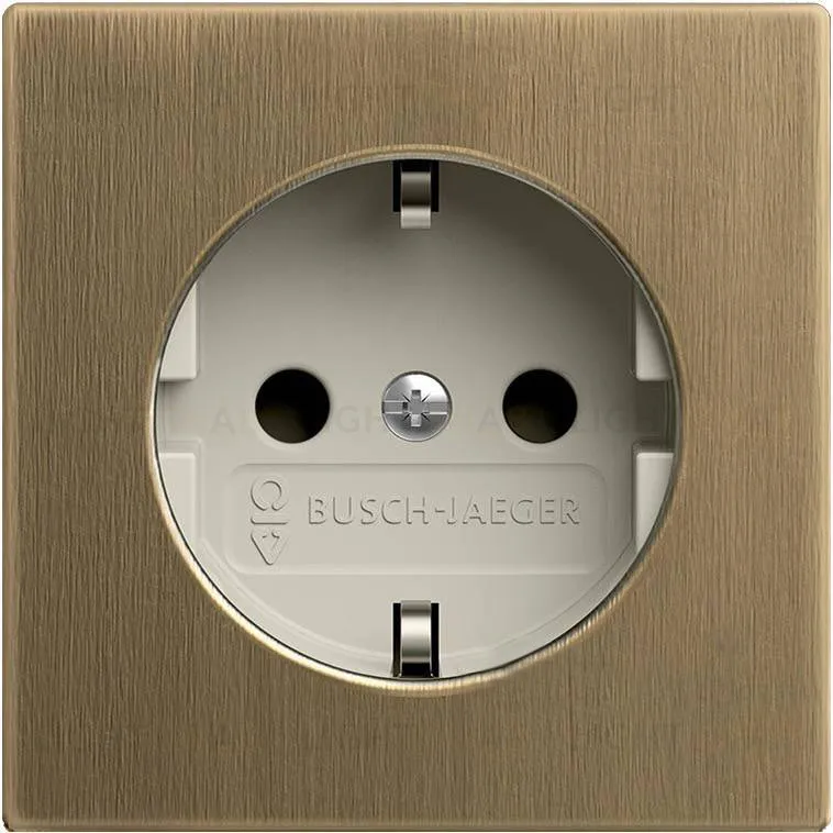 Розетка с защитными шторками винтовые клеммы ABB Dynasty (античная латунь, белая роспись) 2CKA002011A6245 2CKA002011A6245