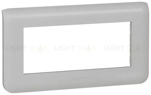 Рамка горизонтальная Legrand Mosaic на 5 модулей, алюминий 79315+80252 79315 + 80252