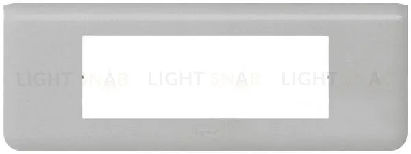 Рамка горизонтальная Legrand Mosaic на 6 модулей, алюминий 79316+80253 79316 + 80253