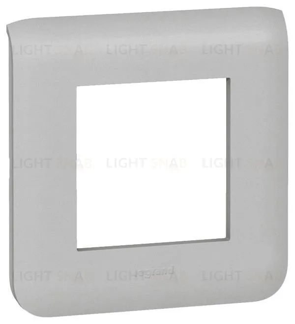 Рамка Legrand Mosaic на 1 пост (2 модуля), алюминий 79302+80251 79302 + 80251