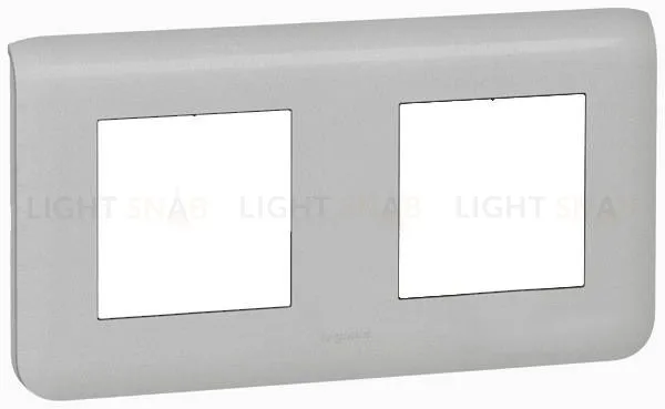 Рамка горизонтальная Legrand Mosaic на 2 поста, алюминий 79304+80251+80251 79304 + 80251