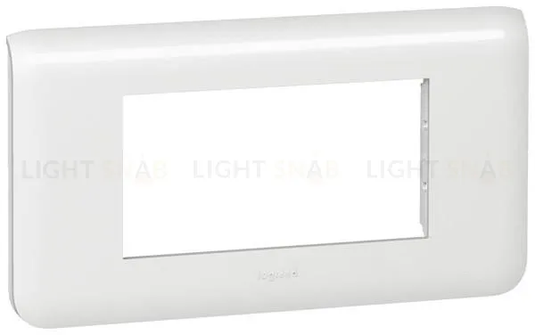 Рамка горизонтальная Legrand Mosaic на 4 модуля, белая 78814+80252 78814 + 80252