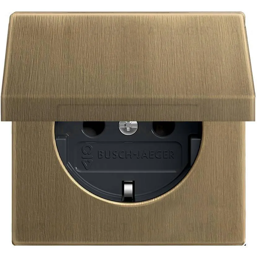 Розетка электрическая с зазамлением с крышкой ABB Dynasty (античная латунь) 2CKA002018A1515 2CKA002018A1515