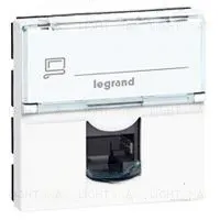 Розетка RJ45 Legrand Mosaic (Кат.6 UTP) 2 модуля LCS2, белый 76564 76564