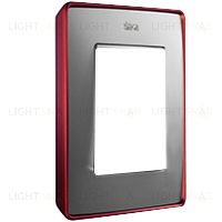 Рамка Simon 82 Detail Цветной Металлизированный, 1 пост (холодный алюминий с красным основанием) 8201610-255 8201610-255