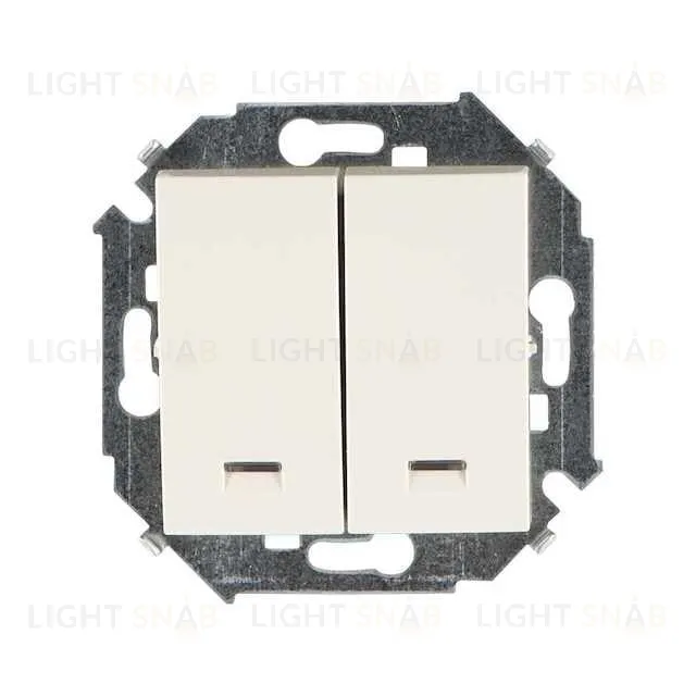 Выключатель двухклавишный Simon 15 с подсветкой (слоновая кость) 1591392-031 1591392-031