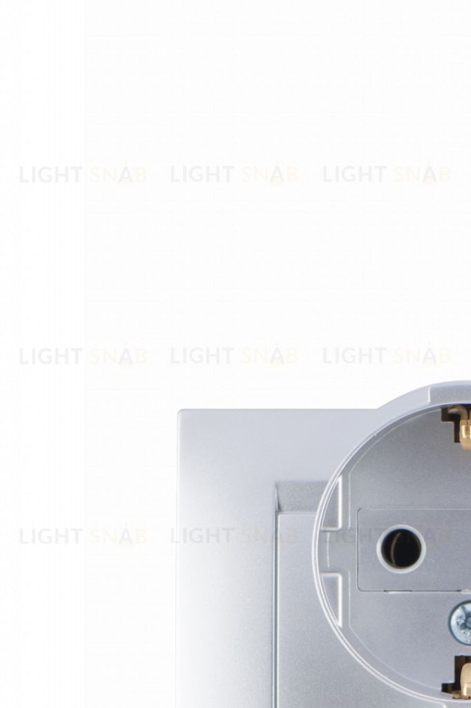 Розетка двойная с заземлением Simon 15 16А/250В, алюминий 1590459-033 1590459-033