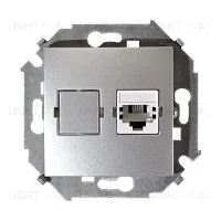 Телефонная розетка Simon 15 RJ-11 (алюминий) 1591480-033 1591480-033