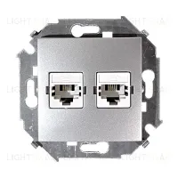 Розетка компьютерная двойная Simon 15 RJ45 кат.5е, алюминий 1591593-033 1591593-033