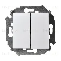 Выключатель двухклавишный Simon 15 (белый) 1591398-030 1591398-030