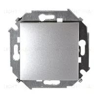Выключатель проходной (переключатель) Simon 15 10А/250В алюминий 1591201-033 1591201-033