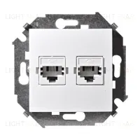 Розетка телефонная двойная Simon 15 RJ11, белый 1591589-030 1591589-030