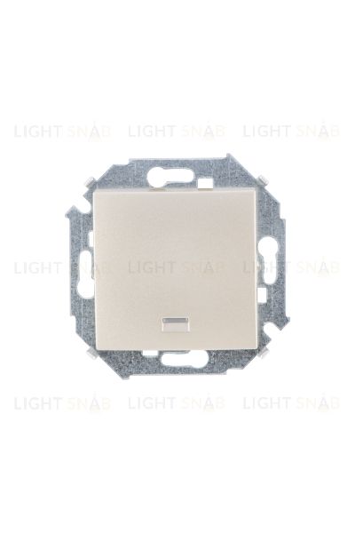 Одноклавишный выключатель Simon 15 с подсветкой, шампань 1591104-034 1591104-034