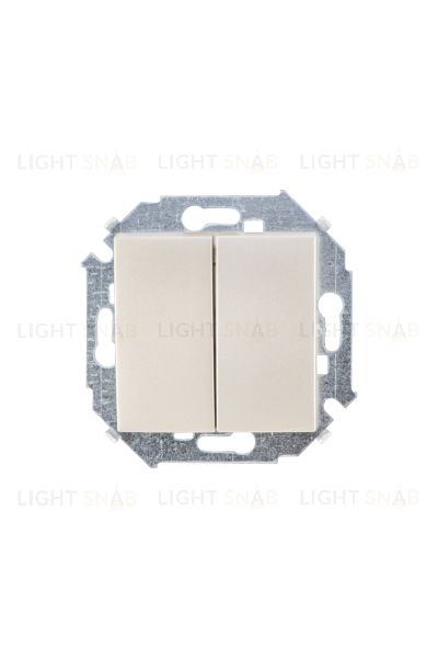 Двухклавишный выключатель Simon 15 10А/250В, шампань 1591398-034 1591398-034