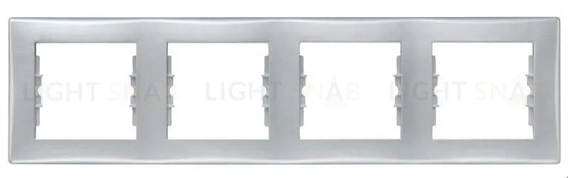 Рамка четырехместная горизонтальная Schneider Sedna (алюминий) SDN5800760 SDN5800760