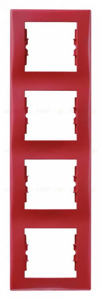 Рамка четырехместная вертикальная Schneider Sedna (красный) SDN5802041 SDN5802041