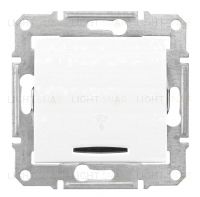 Выключатель одноклавишный перекрестный с синей подсветкой Schneider Electric Sedna (из 3-х мест), белый SDN0501121 SDN0501121