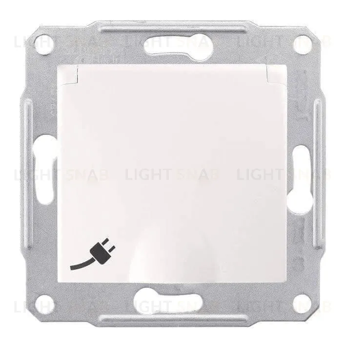 Розетка электрическая с заземлением с защитными шторками и крышкой Schneider Electric Sedna, белый SDN3100121 SDN3100121