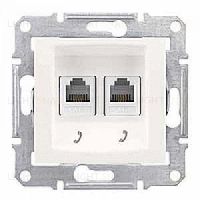 Телефонная розетка двойная Schneider Electric Sedna (RJ11), бежевый SDN4201147 SDN4201147