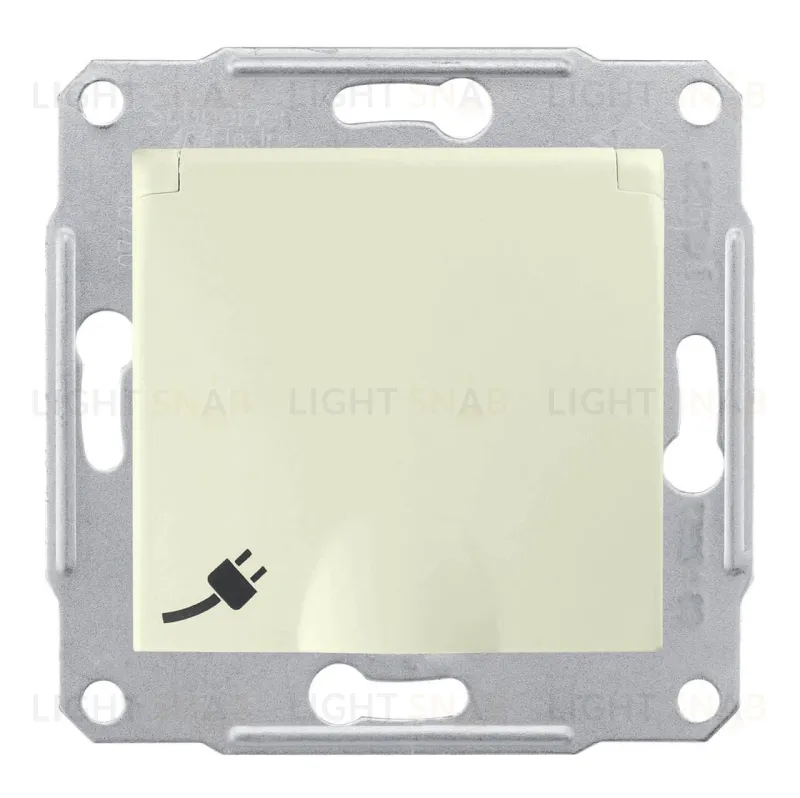 Розетка электрическая с заземлением с защитными шторками и крышкой Schneider Electric Sedna, бежевый SDN3100147 SDN3100147