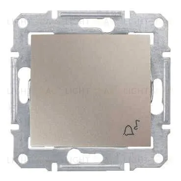 Кнопочный выключатель с символом звонок Schneider Sedna, титан SDN0800168 SDN0800168