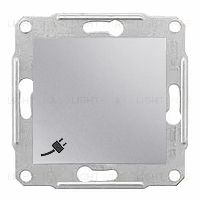 Розетка электрическая с заземлением с защитными шторками и крышкой Schneider Electric Sedna, алюминий SDN3100160 SDN3100160