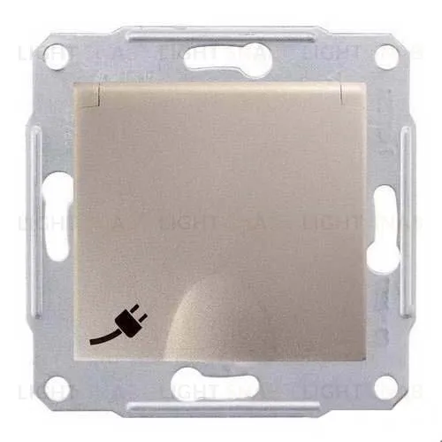 Розетка электрическая с заземлением с защитными шторками и крышкой Schneider Electric Sedna, титан SDN3100168 SDN3100168