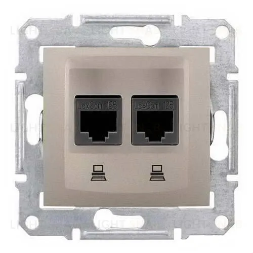 Компьютерная розетка двойная Schneider Electric Sedna (RJ45), 5e, экранированная, титан SDN4600168 SDN4600168
