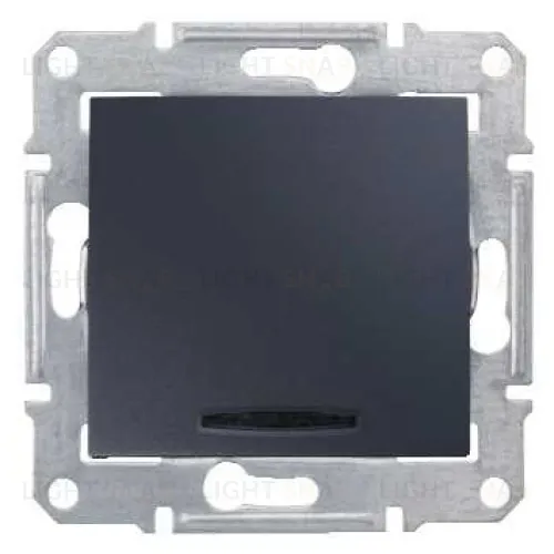Одноклавишный выключатель с синей подсветкой Schneider Electric Sedna, графит SDN1400170 SDN1400170