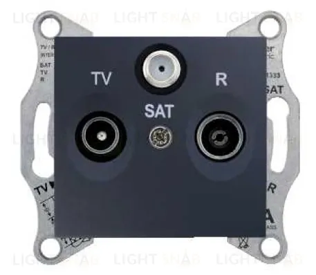 Телевизионная розетка оконечная Schneider Electric Sedna TV/FM/SAT 1 dB, графит SDN3502170 SDN3502170