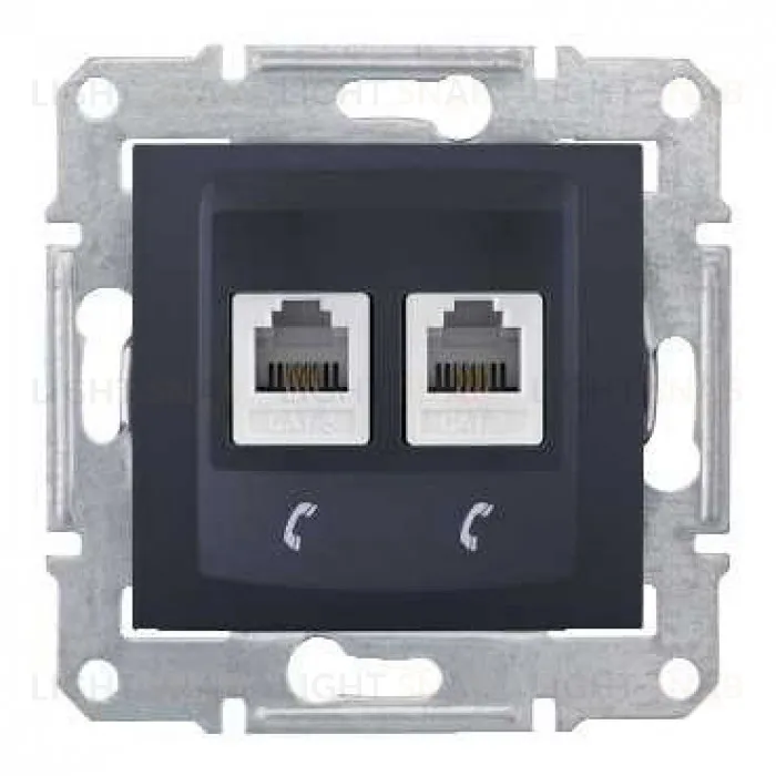 Телефонная розетка двойная Schneider Electric Sedna (RJ11), графит SDN4201170 SDN4201170