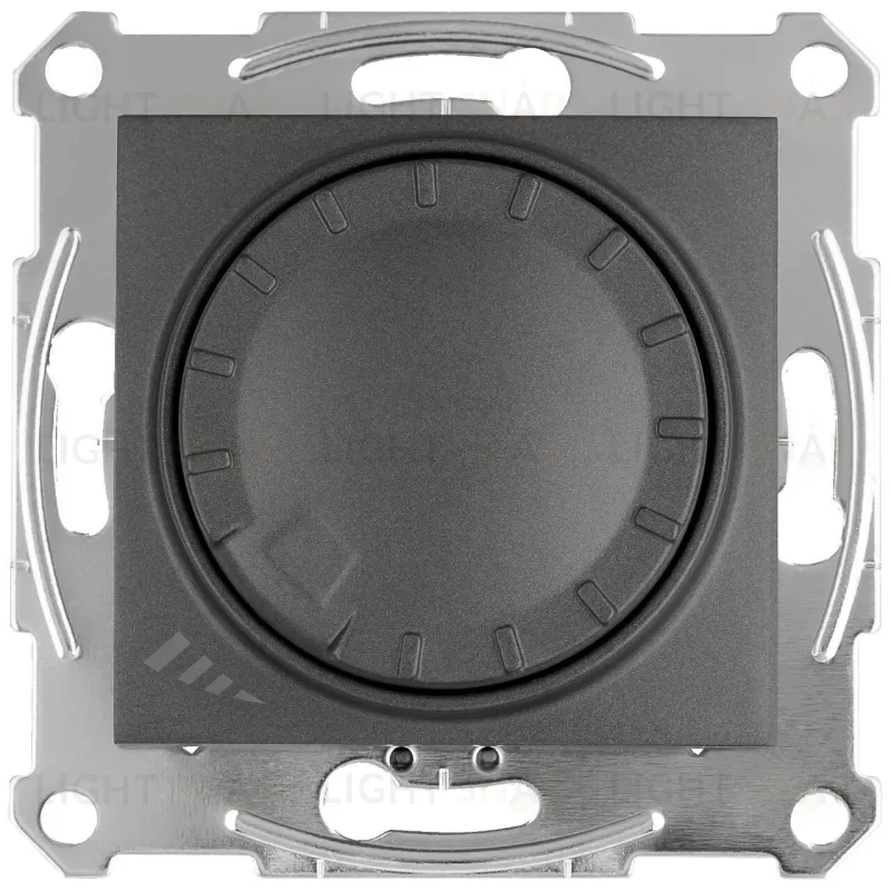 Cветорегулятор LED поворотно-нажимной универсальный Schneider Electric Sedna 4-400 Вт (графит) SDN2201270 SDN2201270