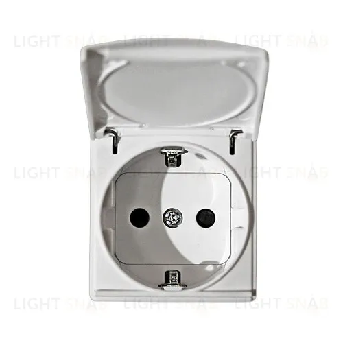 Розетка с заземлением с крышкой Simon 27, 10-16А/250В (винтовой зажим)(белый) 27490-35 27490-35