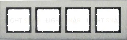 Рамка четверная вертикальная Berker B.7 металл нержавеющая сталь, антрацит 10143606 10143606