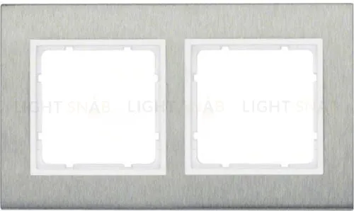 Рамка двойная вертикальная Berker B.7 металл нержавеющая сталь, полярная белизна 10123609 10123609