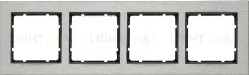 Рамка четверная горизонтальная Berker B.7 металл нержавеющая сталь, антрацит 10243606 10243606