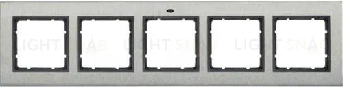 Рамка пятерная горизонтальная Berker B.7 металл нержавеющая сталь, антрацит 10253606 10253606