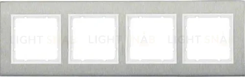 Рамка четверная вертикальная Berker B.7 металл нержавеющая сталь, полярная белизна 10143609 10143609