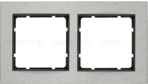 Рамка двойная горизонтальная Berker B.7 металл нержавеющая сталь, антрацит 10223606 10223606