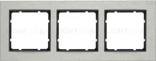 Рамка тройная горизонтальная Berker B.7 металл нержавеющая сталь, антрацит 10233606 10233606