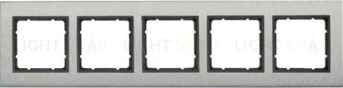 Рамка пятерная вертикальная Berker B.7 металл нержавеющая сталь, антрацит 10153606 10153606