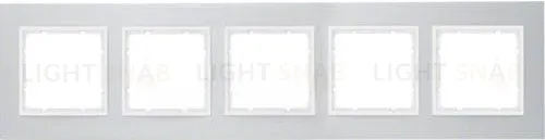 Рамка пятерная Berker B.7 металл алюминий, полярная белизна 10156914 10156914