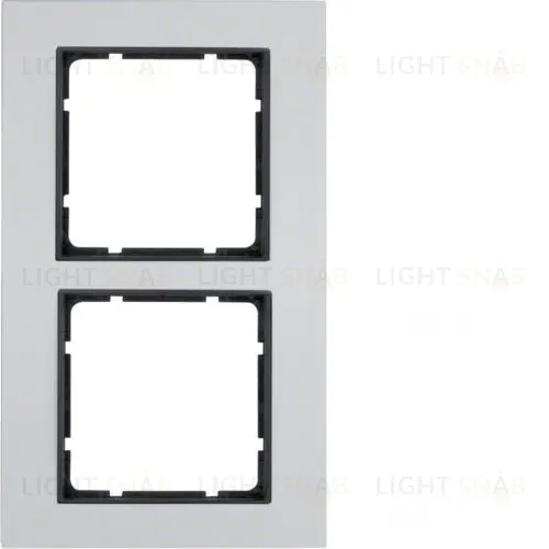 Рамка двойная Berker B.7 металл алюминий, вкладка антрацит 10126904 10126904