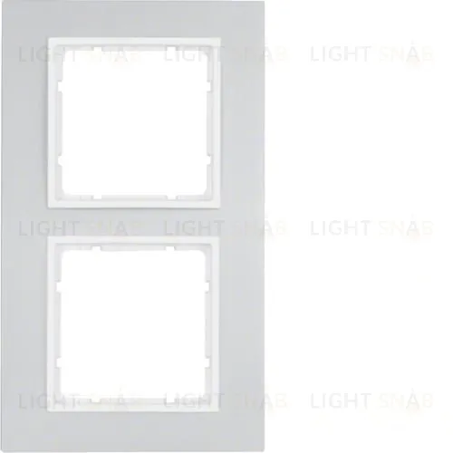 Рамка двойная Berker B.7 металл алюминий, полярная белизна 10126914 10126914