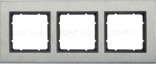 Рамка тройная вертикальная Berker B.7 металл нержавеющая сталь, антрацит 10133606 10133606